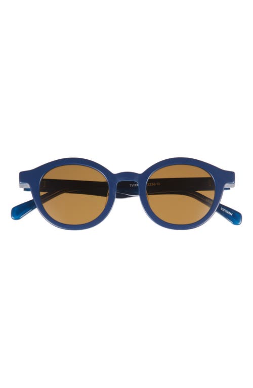 Eyebobs Tv Party 44mm Small Polarized Sunglasses In Navy Blue/brown