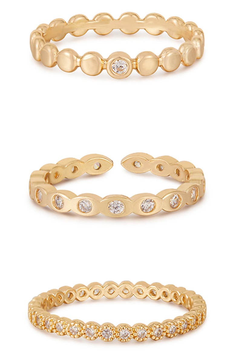 Set of 3 Stacking Rings, Main, color, GOLD