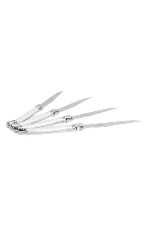 French Home Set Of 4 Steak Knives In Pearlized White