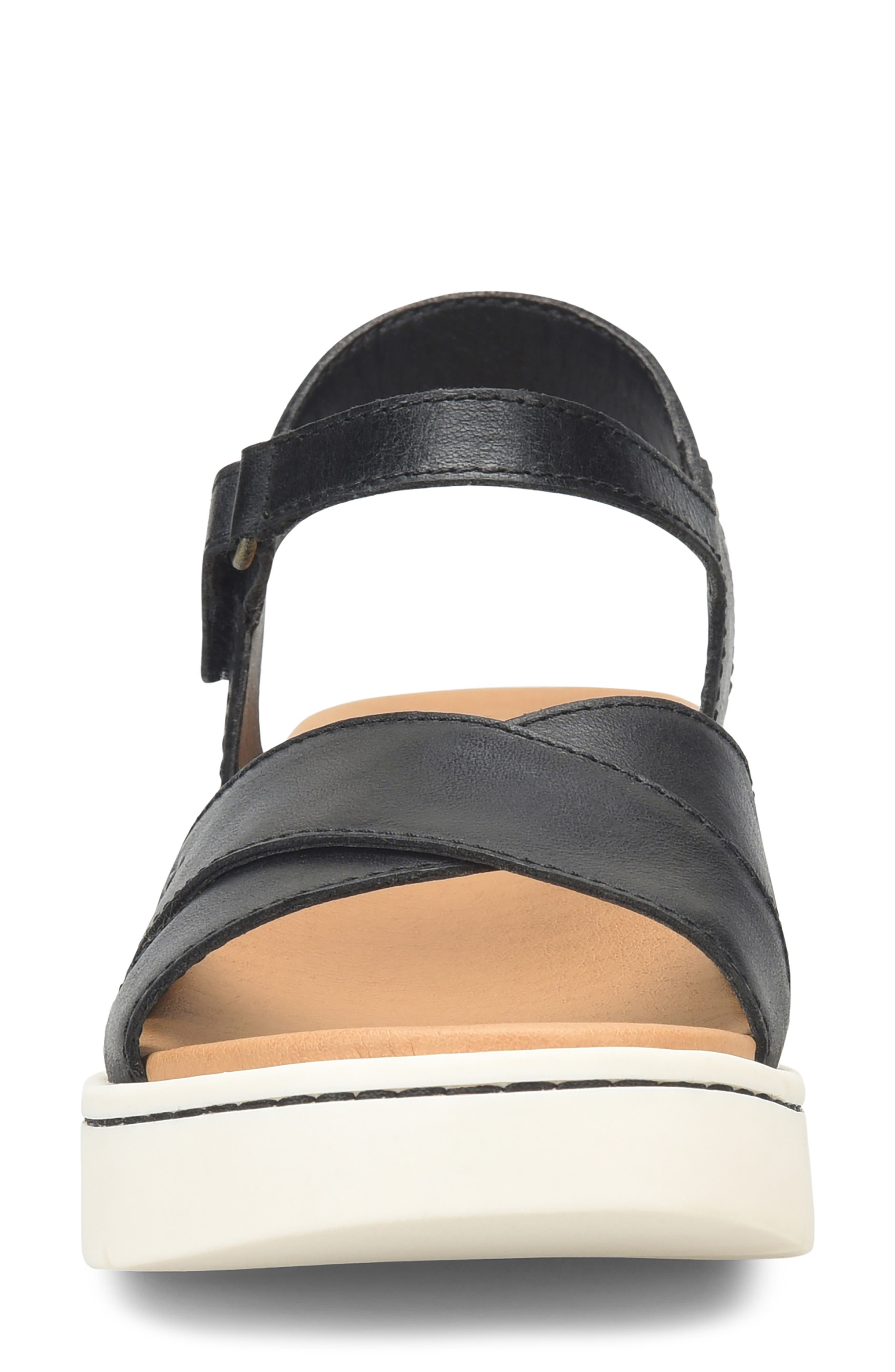 Børn Katrina Ankle Strap Platform Wedge Sandal, Alternate, color, Black Leather