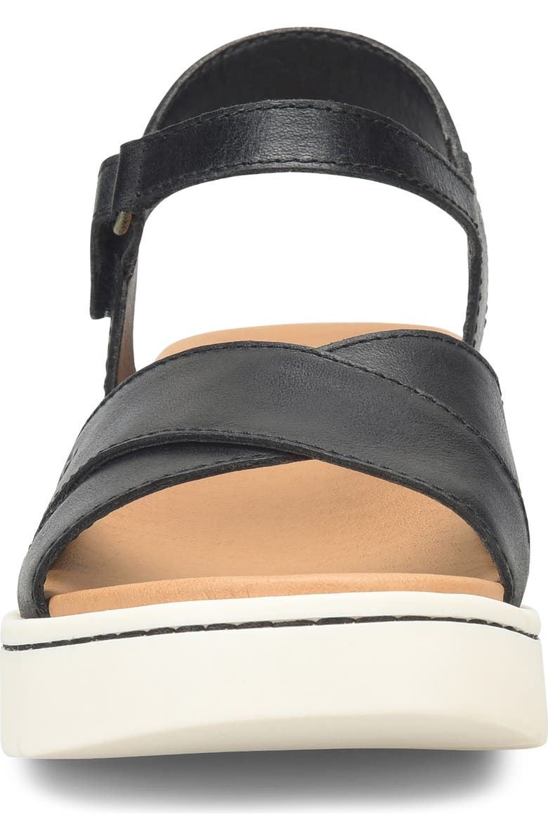 Børn Katrina Ankle Strap Platform Wedge Sandal, Alternate, color, Black Leather