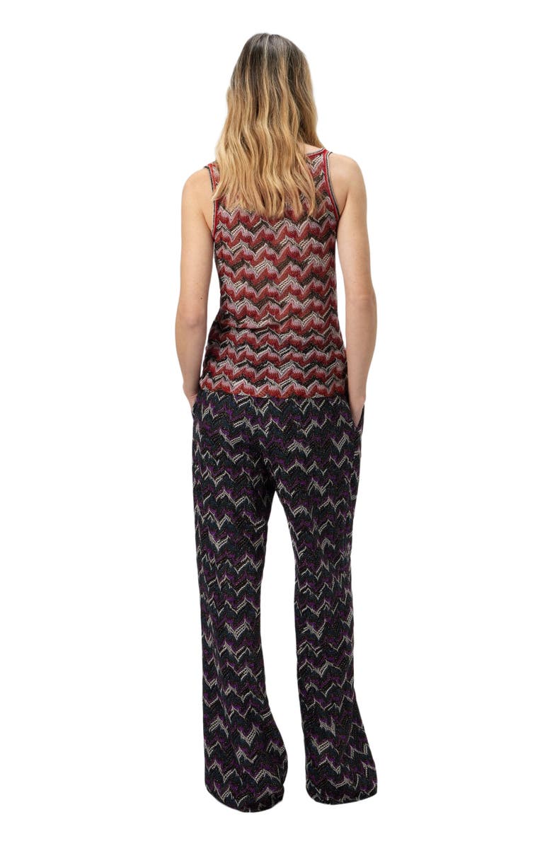 Missoni Viscose Tank Top With Round Neckline, Alternate, color, Black & Red