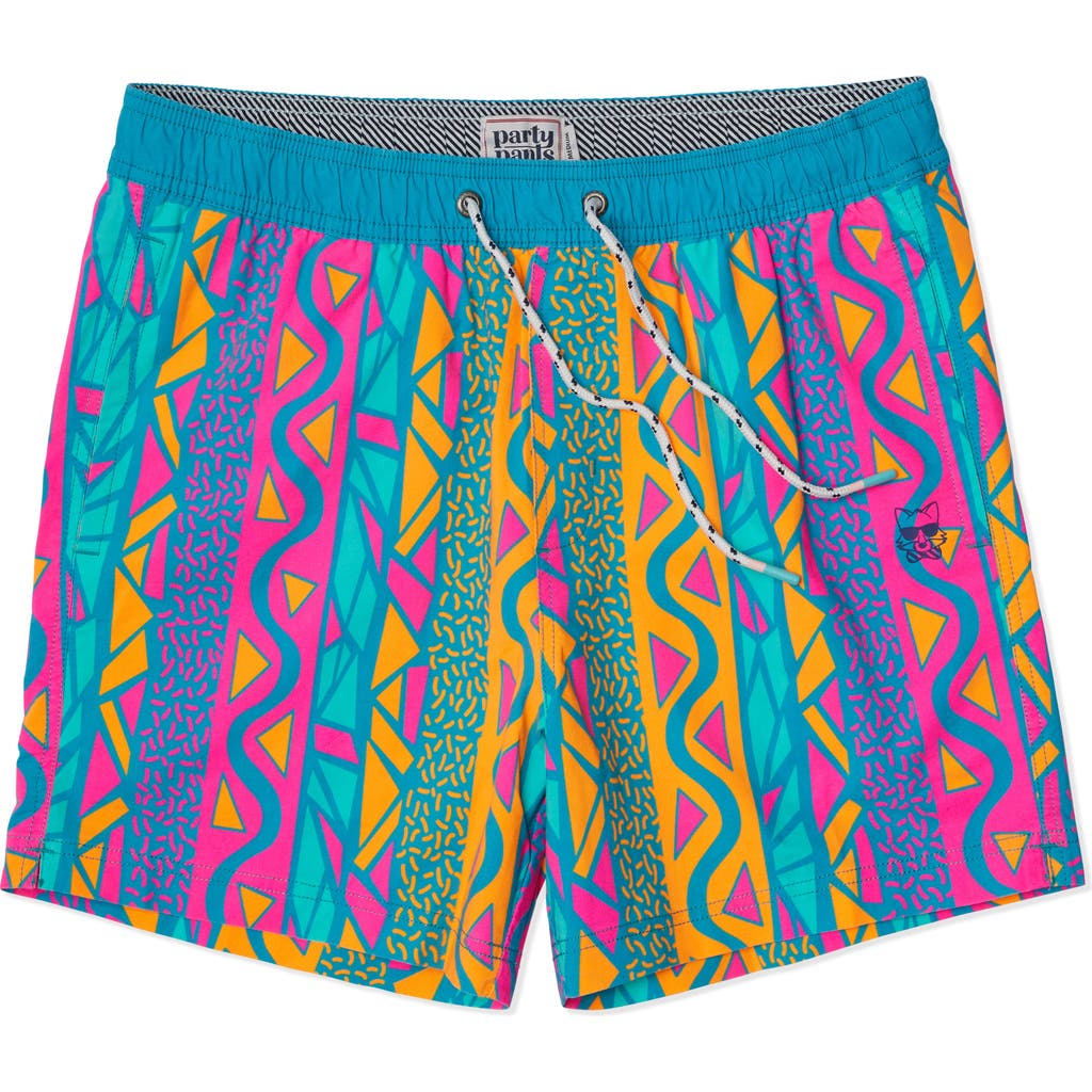 Party Pants Maui Wowie Swim Trunks In Teal