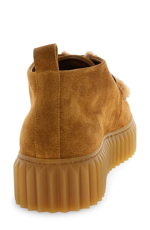 Voile Blanche Penelope Genuine Shearling Platform Bootie In Brown