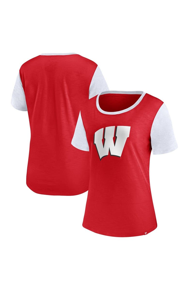 FANATICS Women's Fanatics Branded Red Wisconsin Badgers Carver T-Shirt, Main, color,