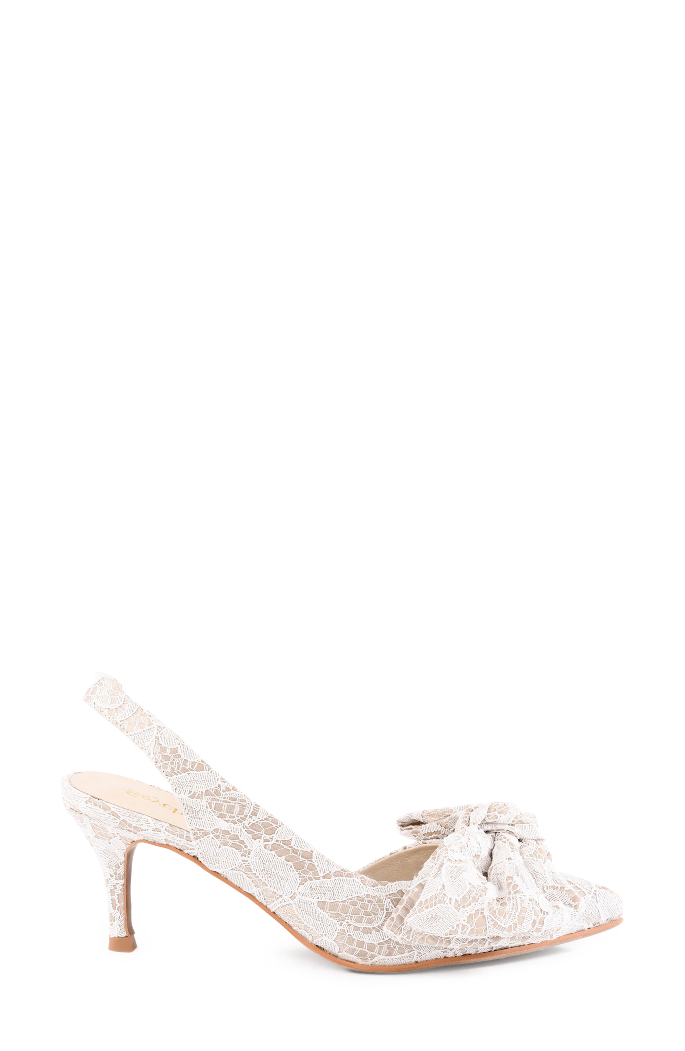 Seychelles Forever Lace Bow Pump, Alternate, color, Ivory