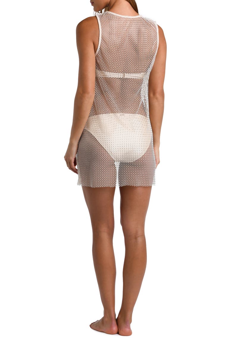 Angela Sheer Mesh Cover-Up Dress, Alternate, color, CHAMPAGNE