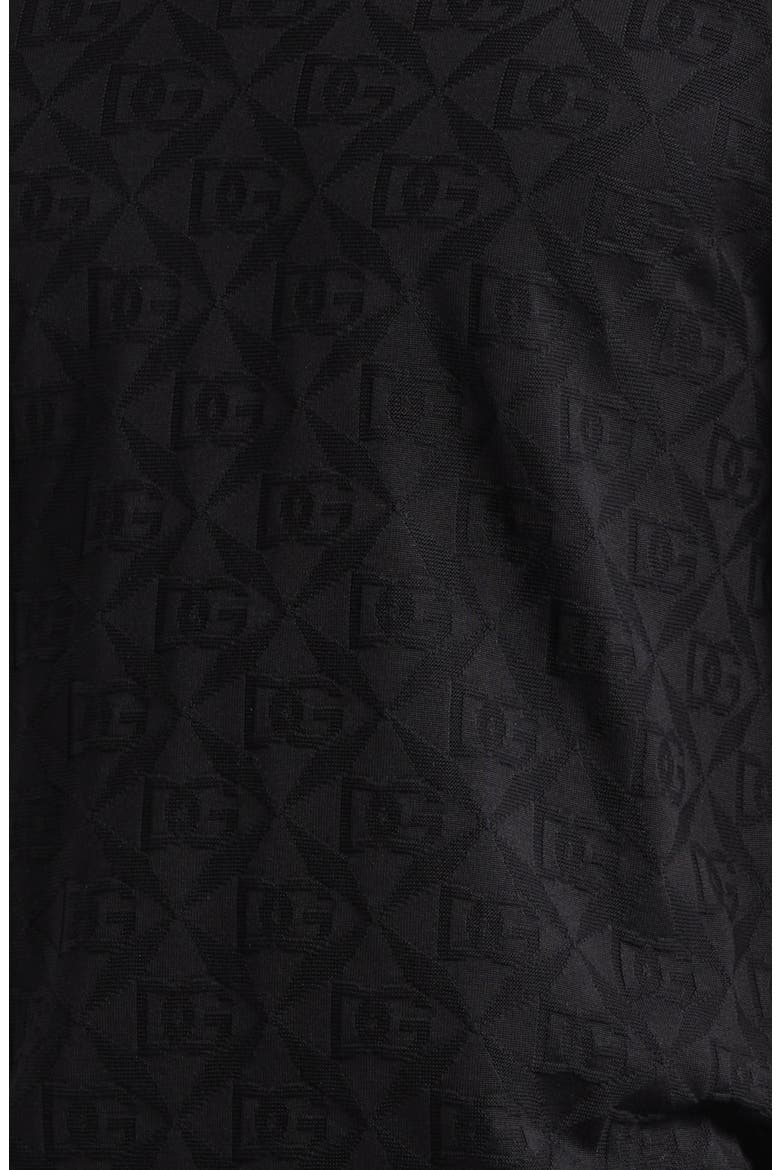 Logo Jacquard Silk Crewneck Sweater, Alternate, color, NERO