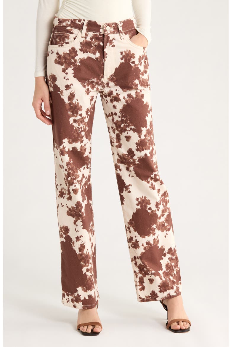 Val '90s High Waist Cowhide Print Jeans, Main, color, COWHIDE PRINT