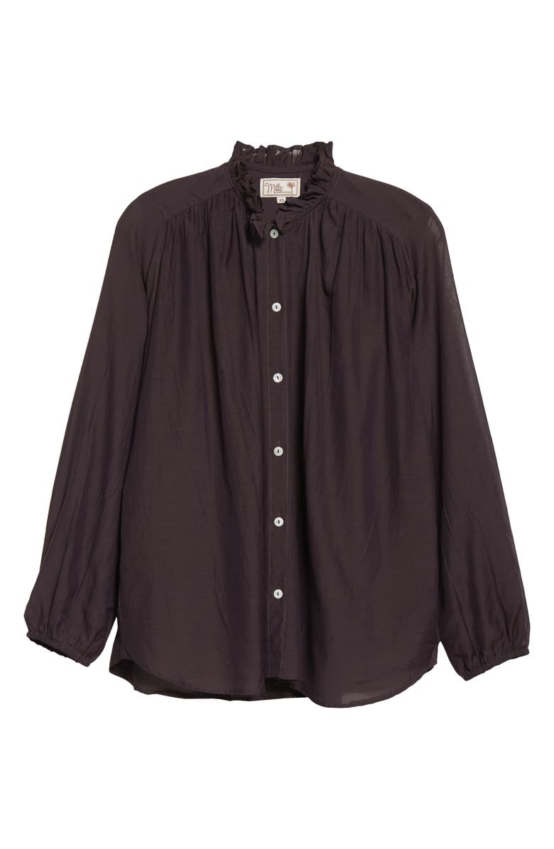 MILLE Francesca High Neck Cotton Blouse, Alternate, color, 