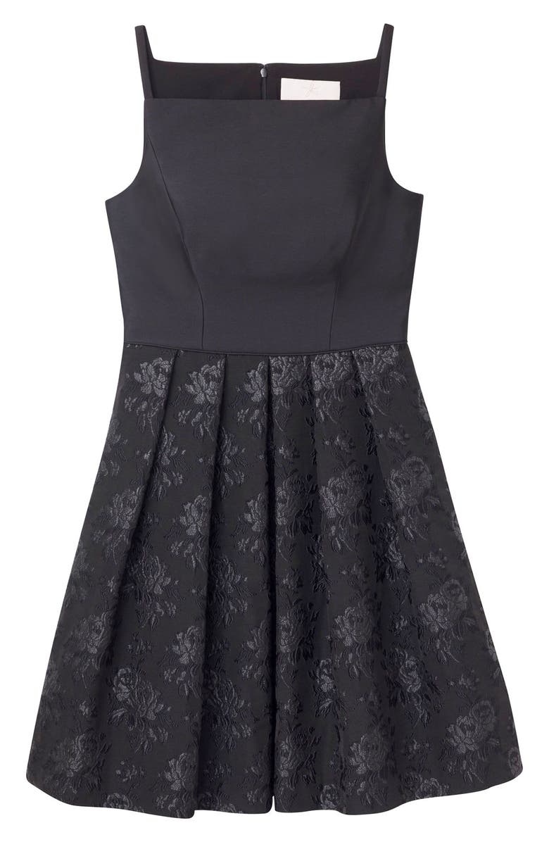 Gal Meets Glam Collection Midnight Floral Jacquard Dress, Alternate, color, 