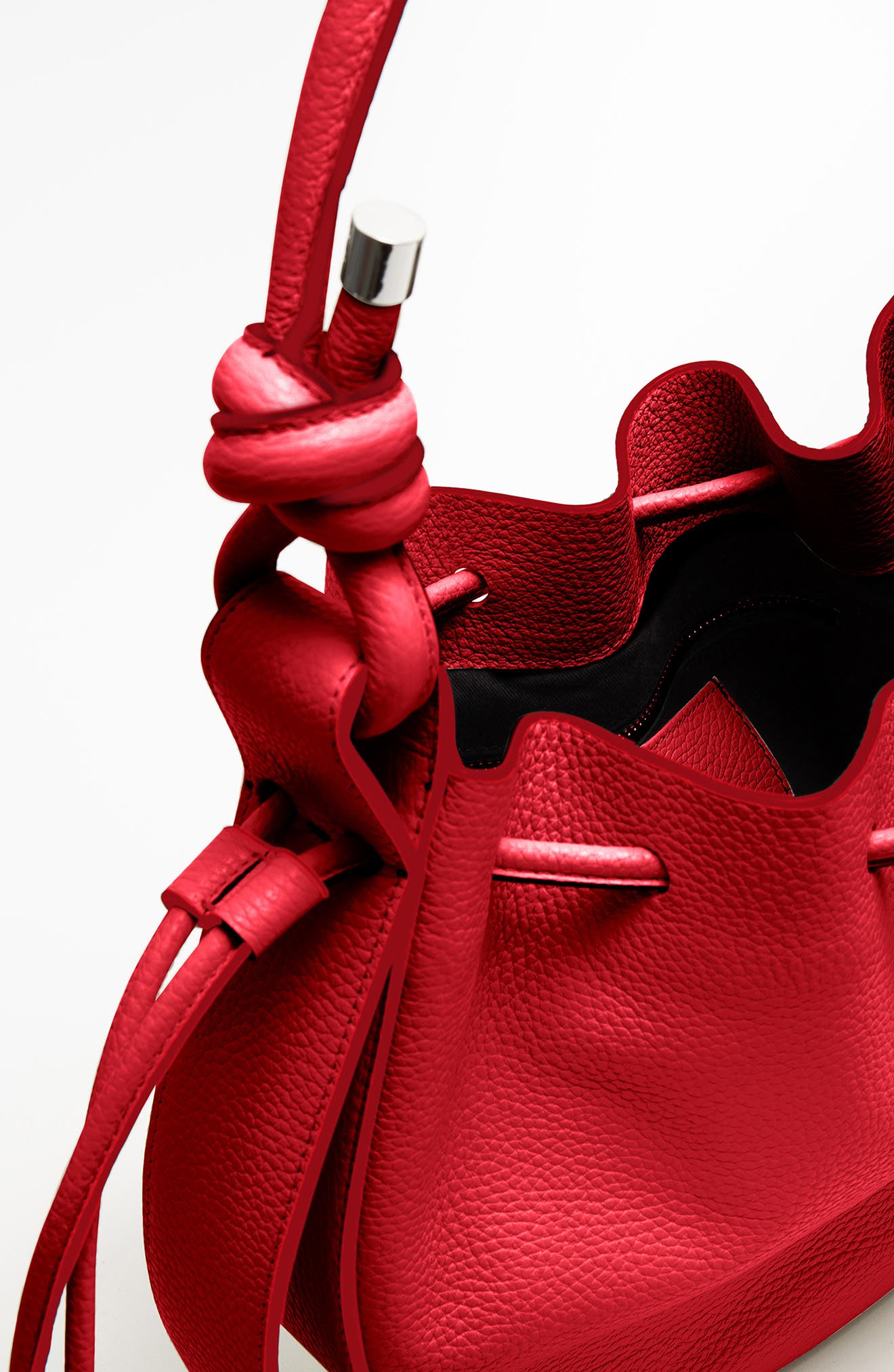 Medium Ina Pebble Leather Shoulder Bag, Alternate, color, RED