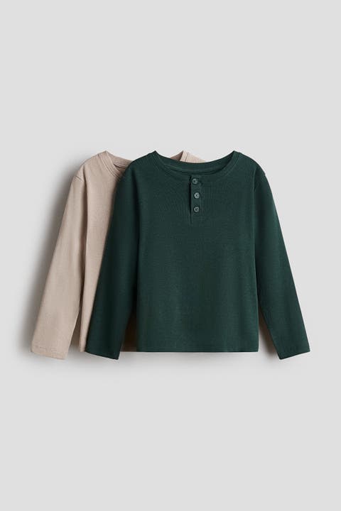 2-Pack Cotton Henley Shirts