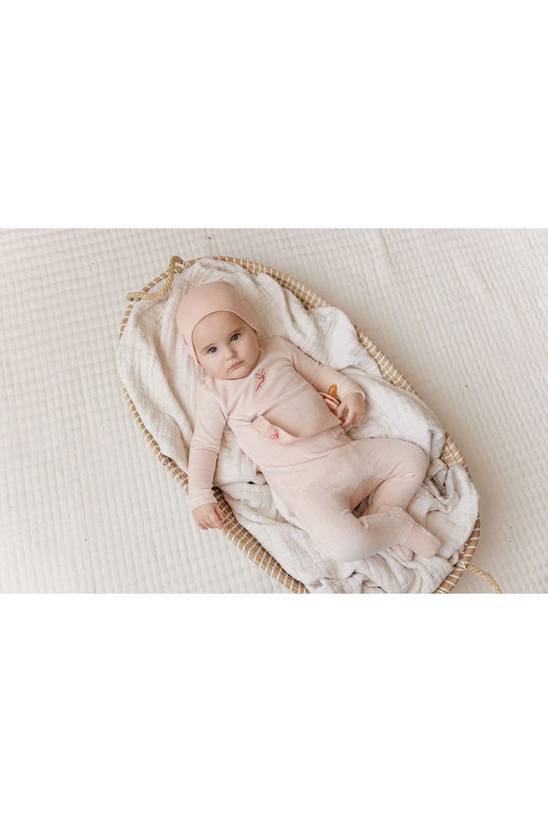 Velour Stripe Collection - Footie, Alternate, color, Light Pink