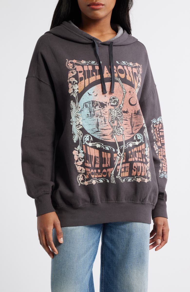 Billabong Rhythm Oversize Fleece Graphic Hoodie, Main, color,