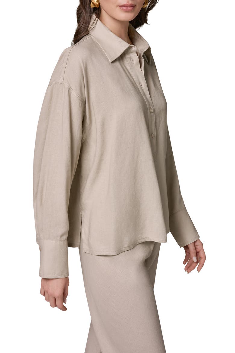 Linen Blend Top, Alternate, color, SANDSTONE