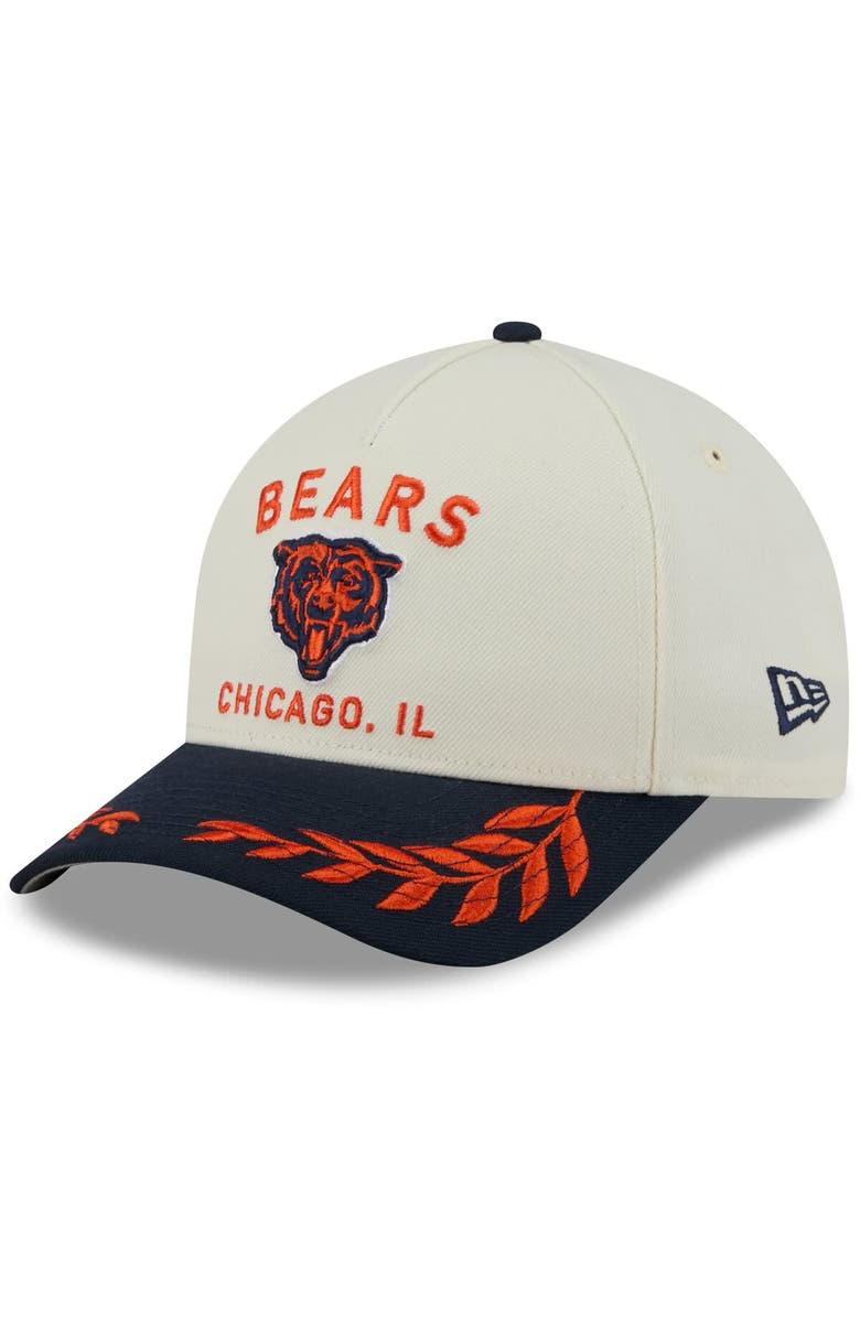 New Era Men's New Era Cream/Navy Chicago Bears 2025 NFL Draft 9FORTY A-Frame M-Crown Adjustable Hat, Main, color, 