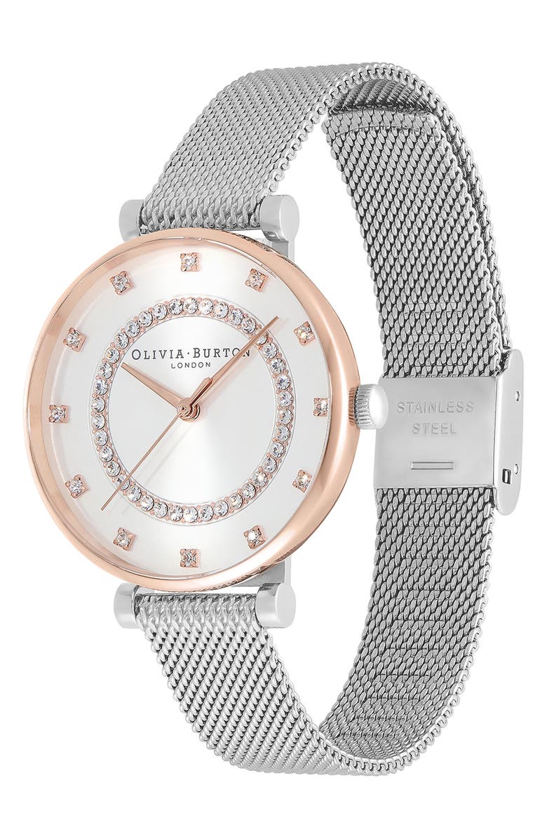 Olivia Burton Belgrave Crystal Mesh Strap Watch, 32mm, Alternate, color, 