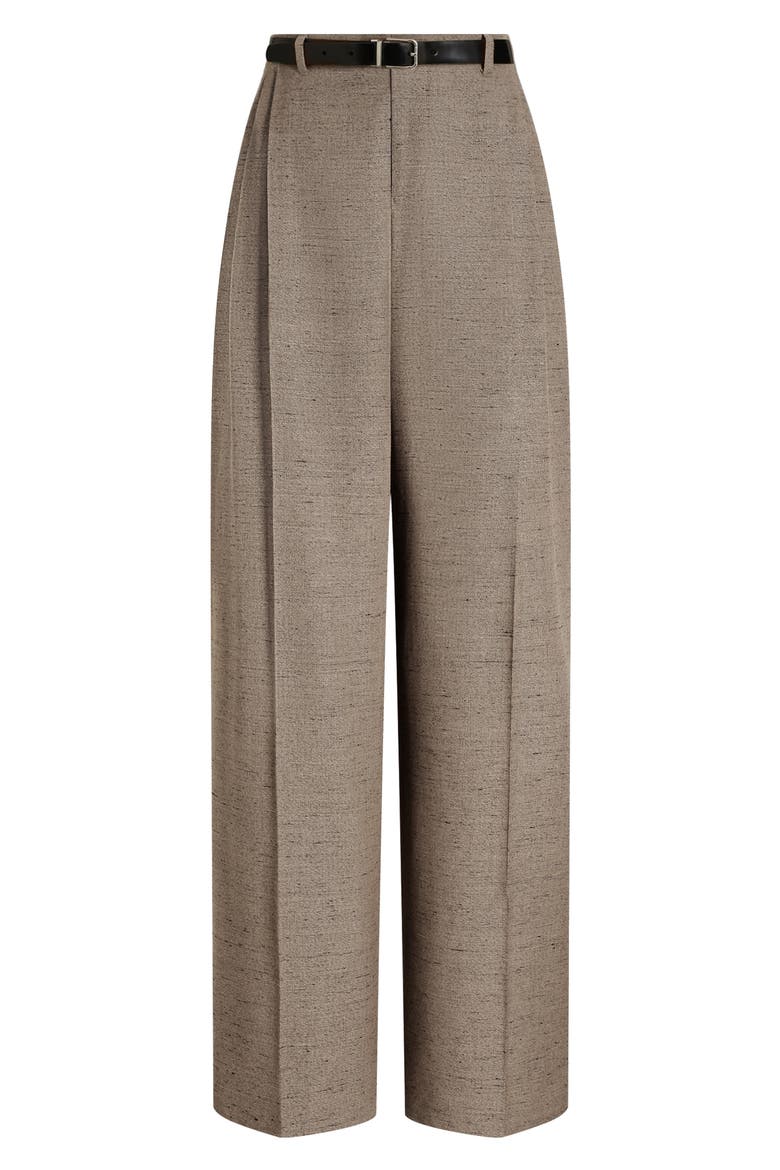Wide Leg Pleated Pants, Alternate, color, S8230 WHITE-BEIGE-HAZELNUT