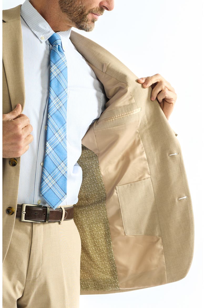 Hoxton Tick Weave Stretch Suit, Alternate, color, TAN