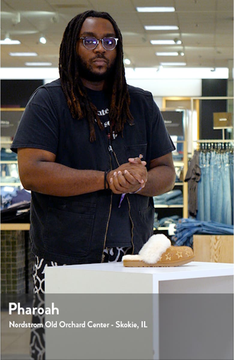 Kids' Cozy II Iridescent Stars Genuine Shearling Slipper, sales video thumbnail