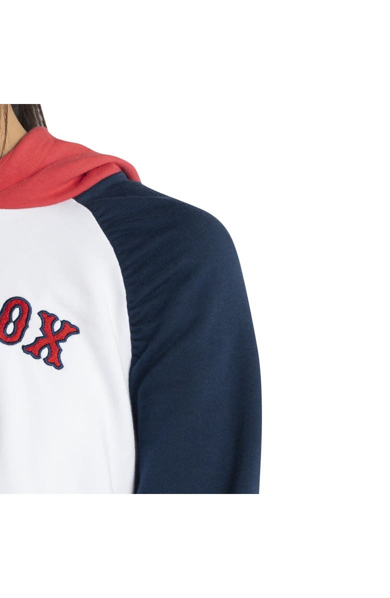 LUSSO Women's Lusso White Boston Red Sox Marlowe Tri-Blend Raglan Pullover Hoodie, Alternate, color, White