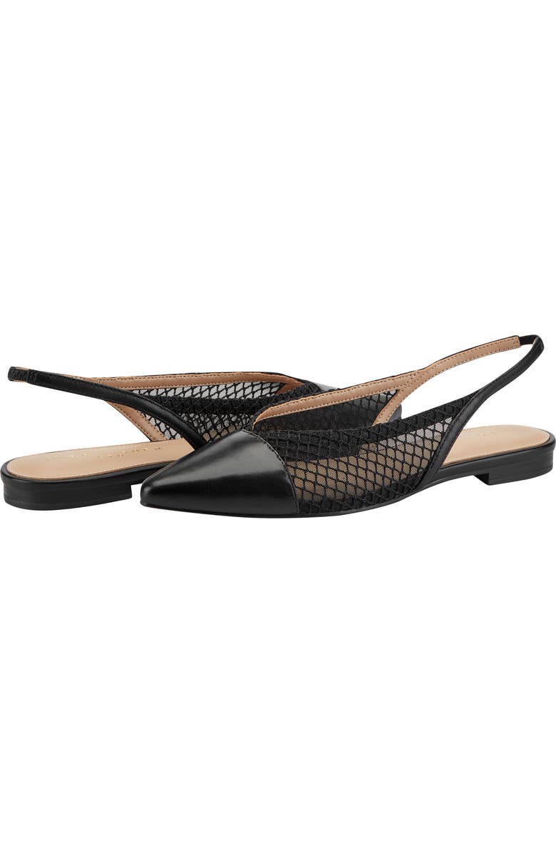 Marc Fisher LTD Davin Pointed Toe Slingback Flat, Alternate, color, Black