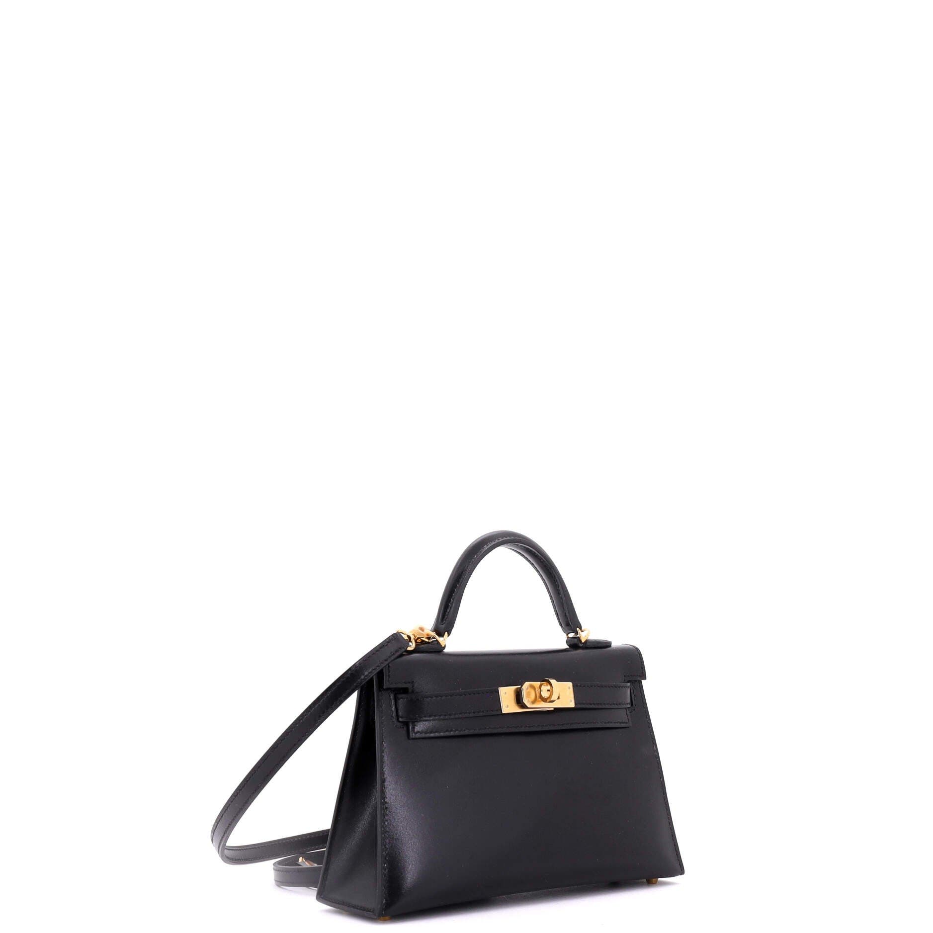 Pre-Owned Hermes Kelly Mini II Bag Black Tadelakt with Gold Hardware 20, Alternate, color, 