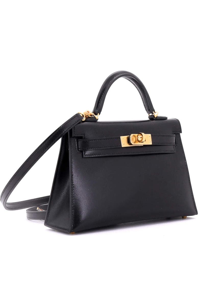 Pre-Owned Hermes Kelly Mini II Bag Black Tadelakt with Gold Hardware 20, Alternate, color, Noir
