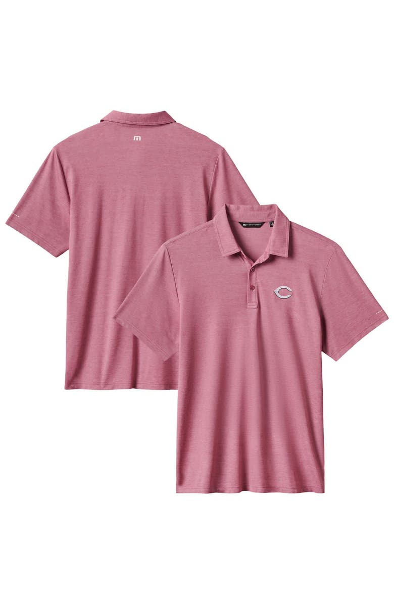 TravisMathew Men's TravisMathew Heather Red Cincinnati Reds Playoff Pitch Polo, Main, color, Heather Red