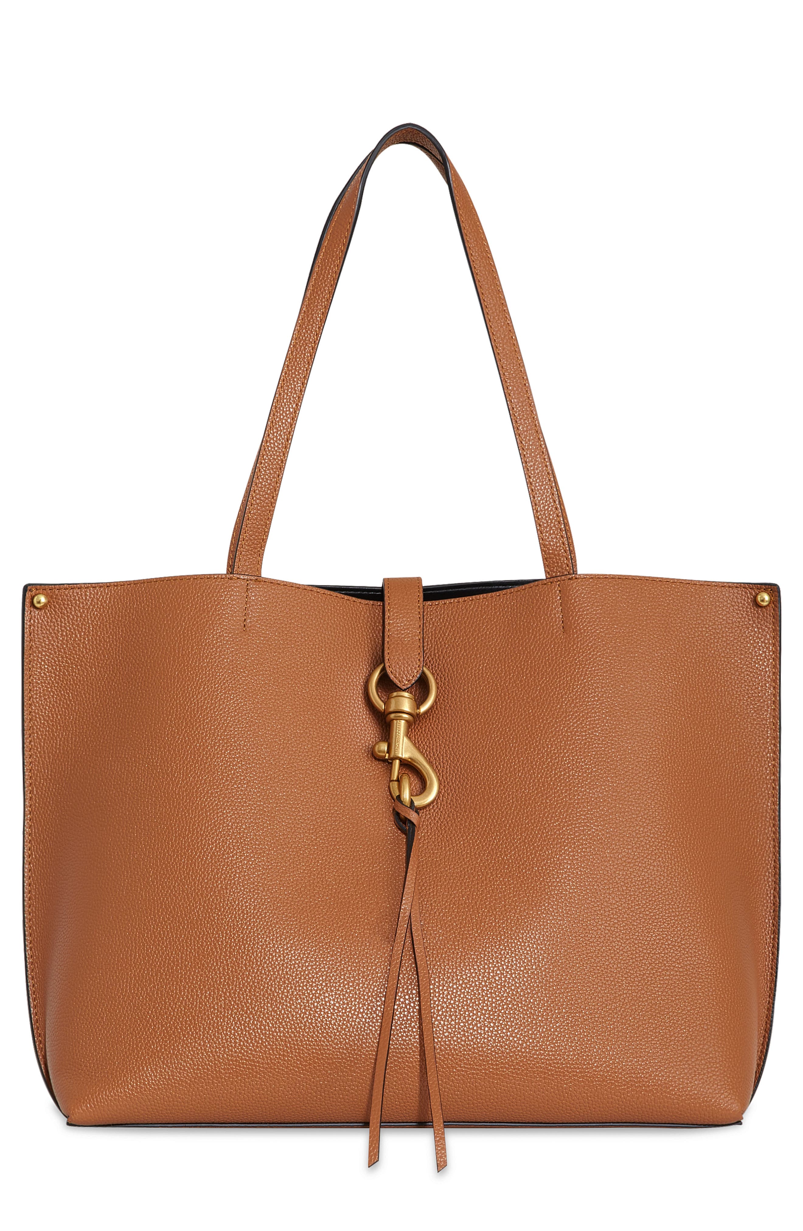 Rebecca Minkoff Megan Leather Tote, Main, color, Caramello