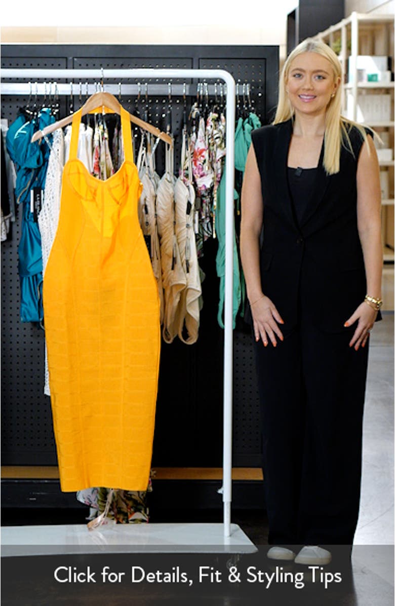 The Sculpt Halter Neck Bandage Midi Dress, sales video thumbnail