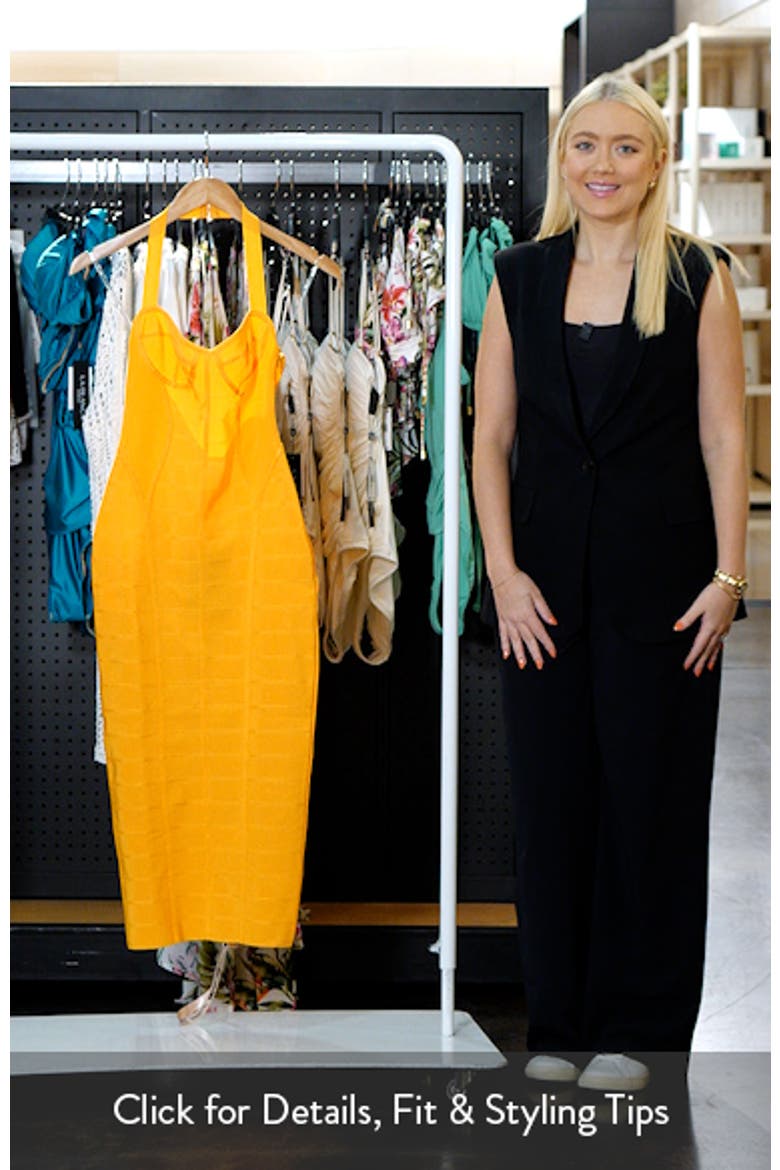 The Sculpt Halter Neck Bandage Midi Dress video