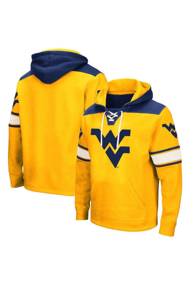 Men's Colosseum Gold West Virginia Mountaineers 2.0 Lace-Up Pullover Hoodie, Main, color, Gold