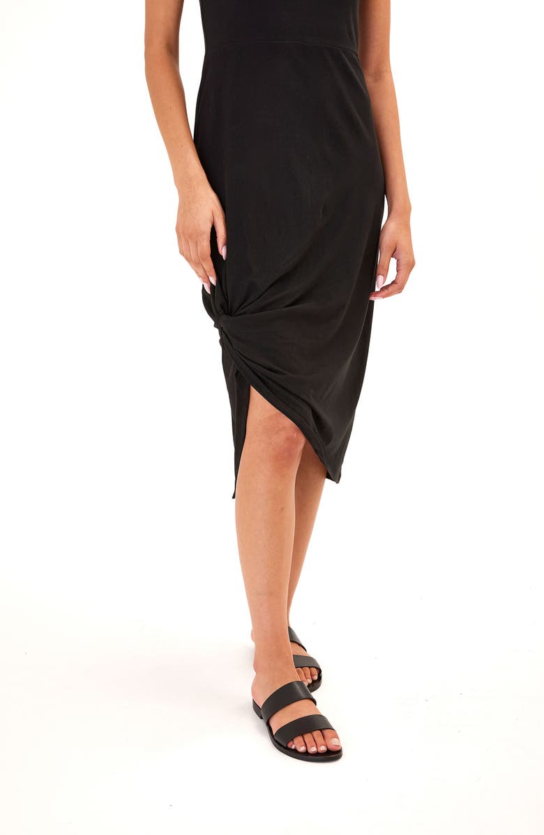 Threads 4 Thought Lula Knotted Sleeveless Jersey Midi Dress, Alternate, color, 