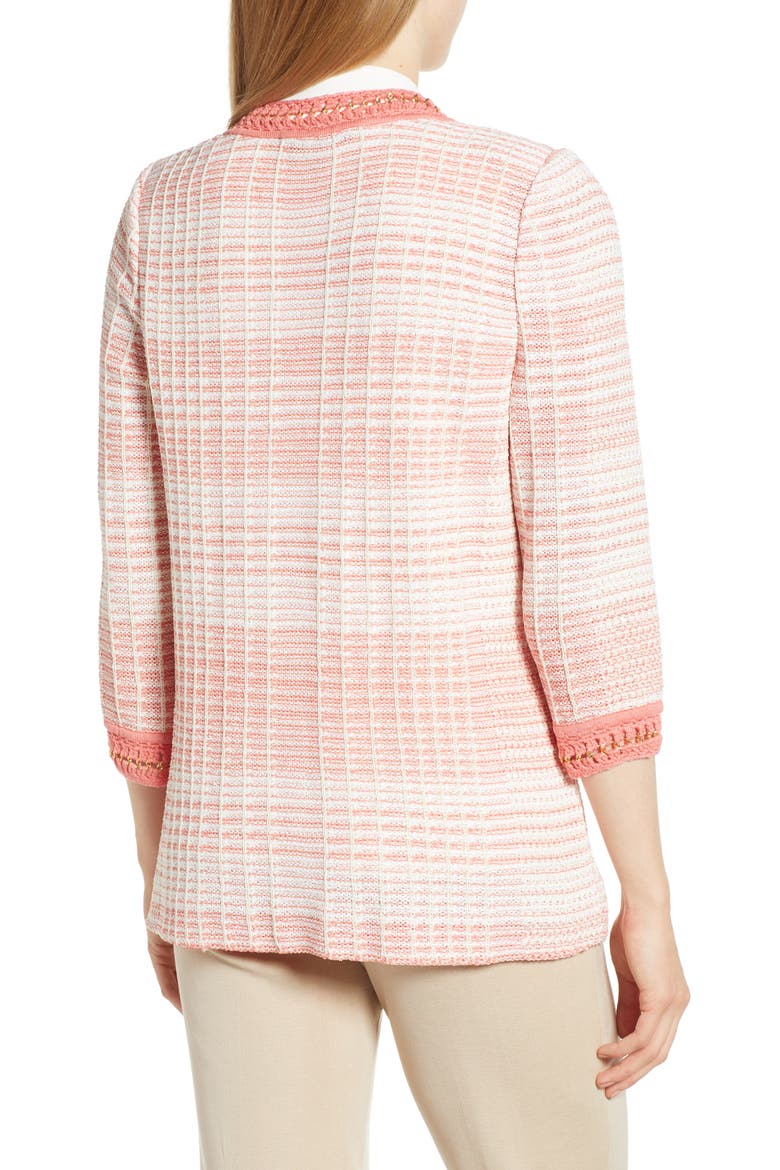 Stripe Knit Jacket, Alternate, color, PLUMERIA/ MAGNOLIA/ WHITE
