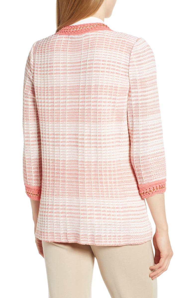 Ming Wang Stripe Knit Jacket, Alternate, color, 