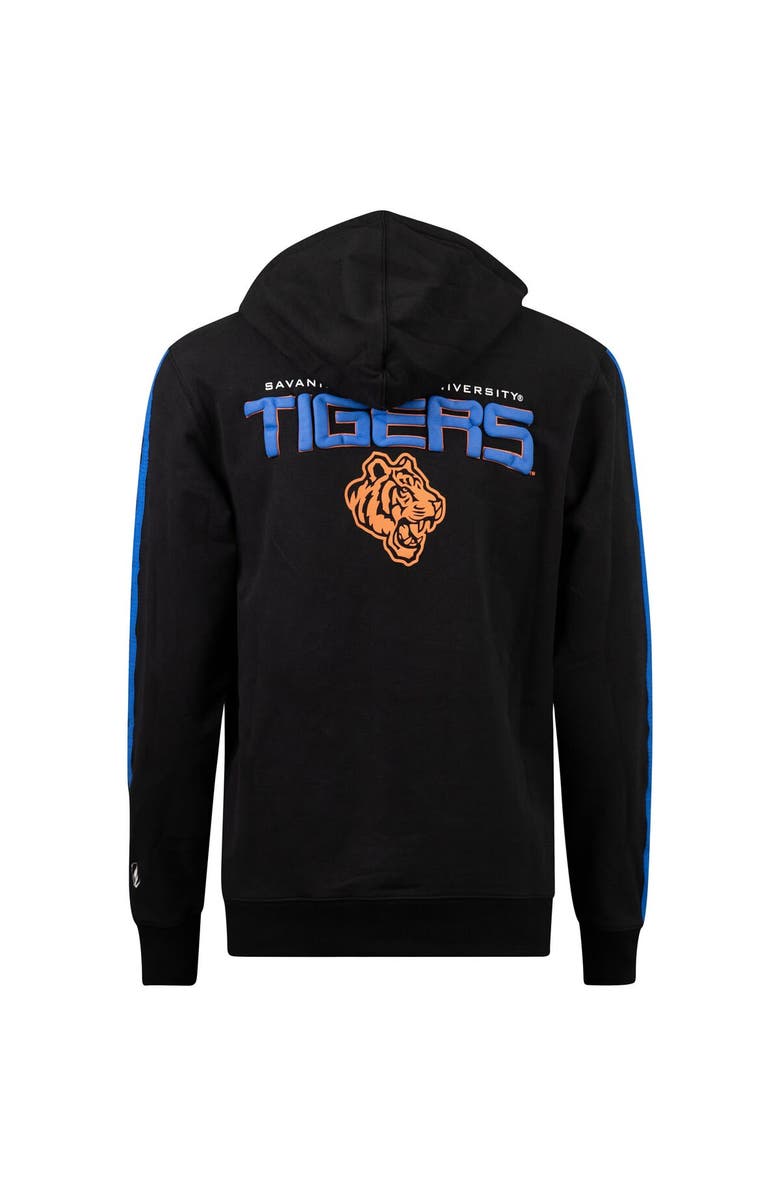 FISLL Men's FISLL Black Savannah State Tigers Oversized Stripes Pullover Hoodie, Alternate, color, 