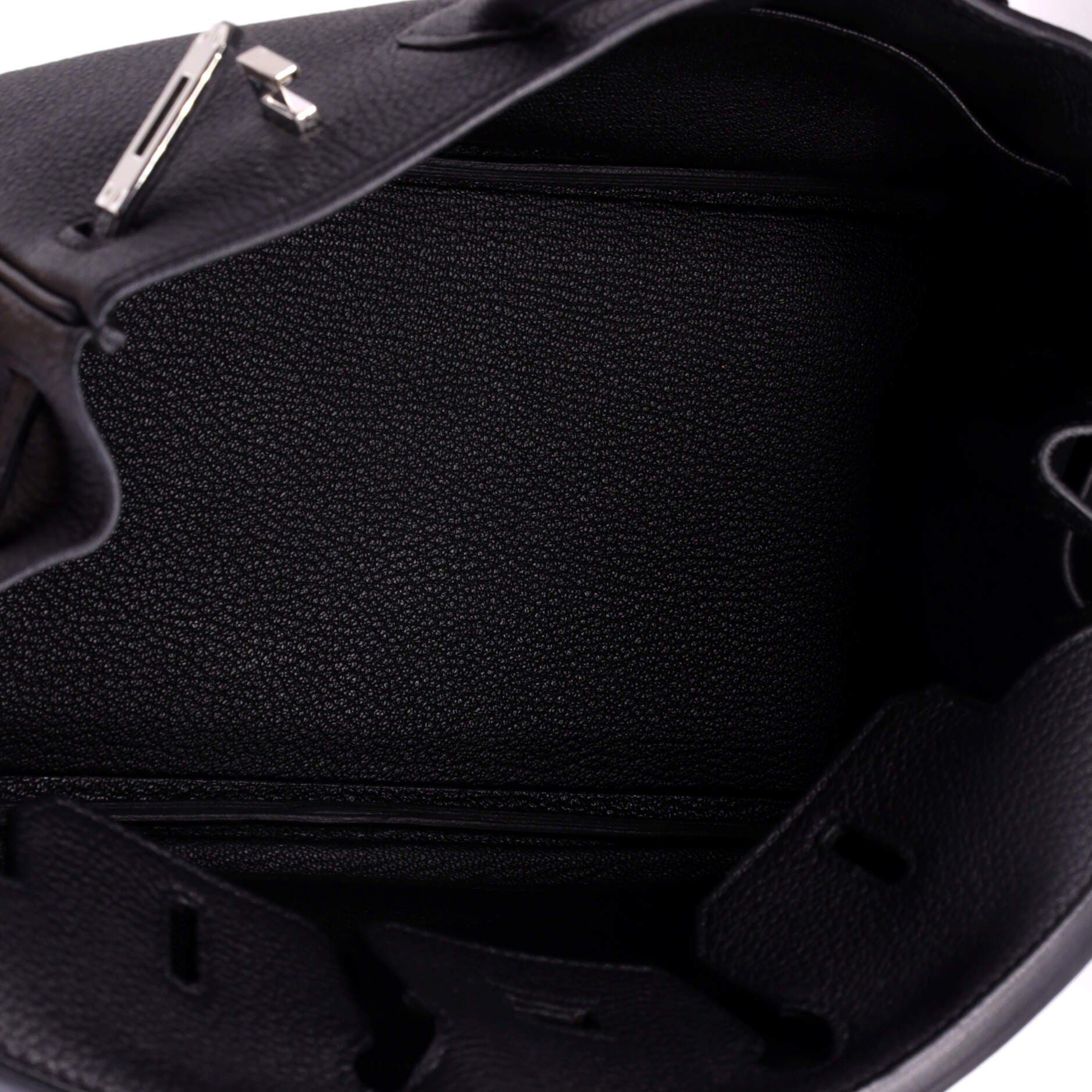 Pre-Owned Hermes Birkin Handbag Black Togo with Palladium Hardware 25, Alternate, color, Noir