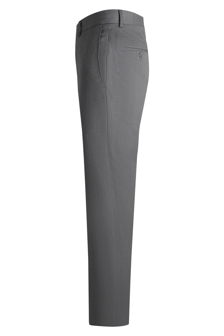 Flat Front Straight Leg Wool Dress Pants, Main, color, MID GREY