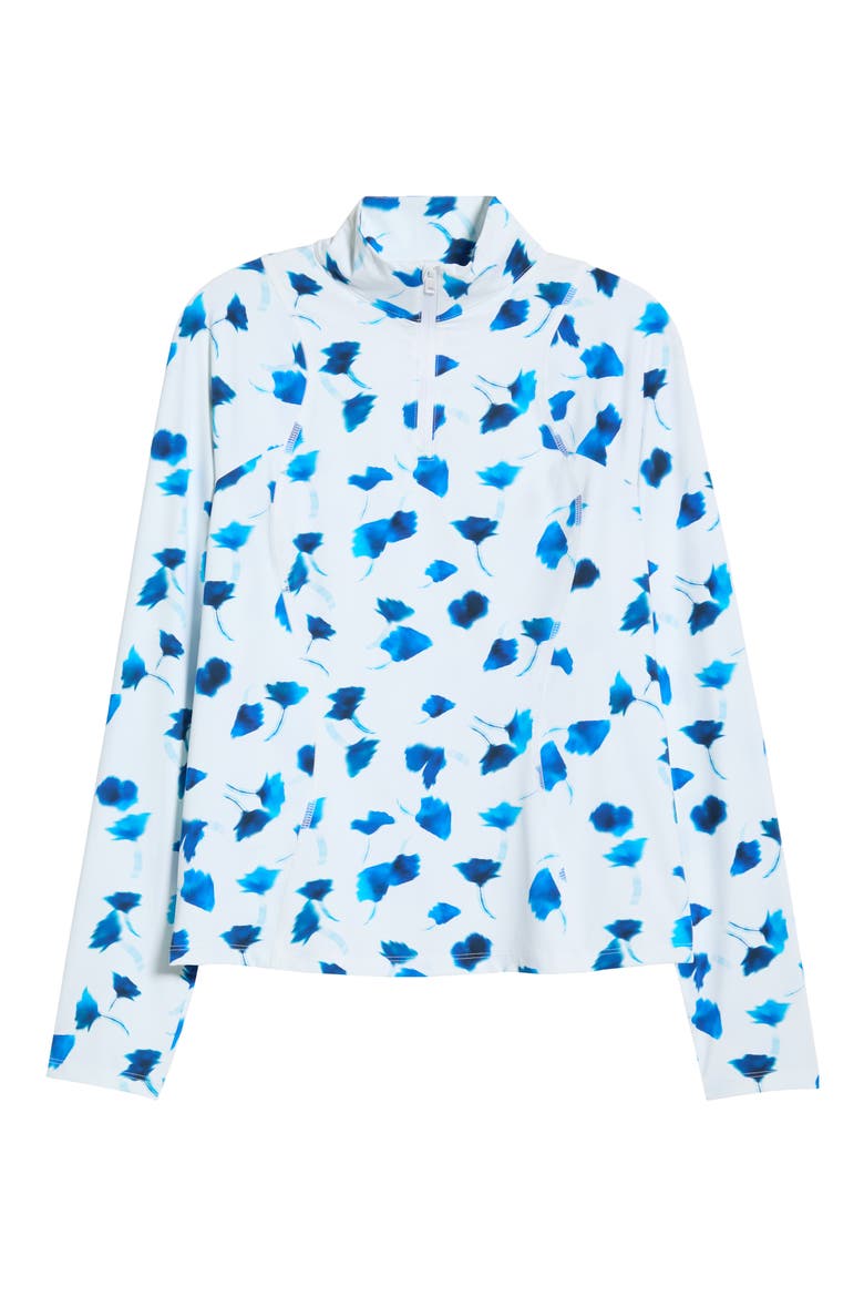 Floral Silky Tech Quarter Zip Pullover, Alternate, color, SNOW