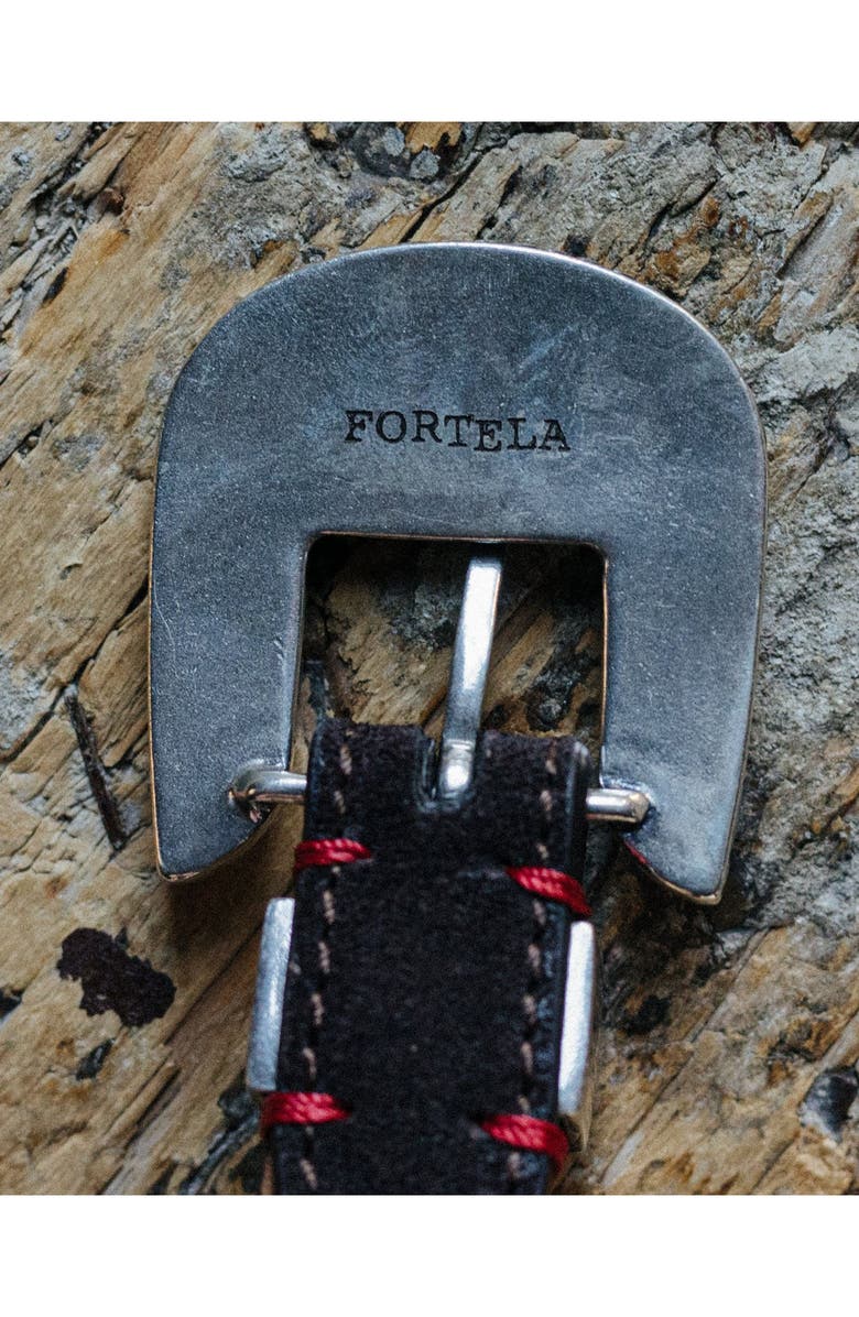 Fortela Kansas Belt with Turquoises Buckle, Alternate, color, Brown