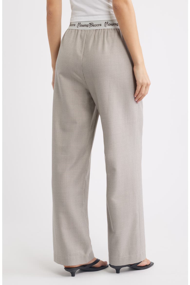 Houndstooth Pull On Wide Leg Pants, Alternate, color, BEIGE
