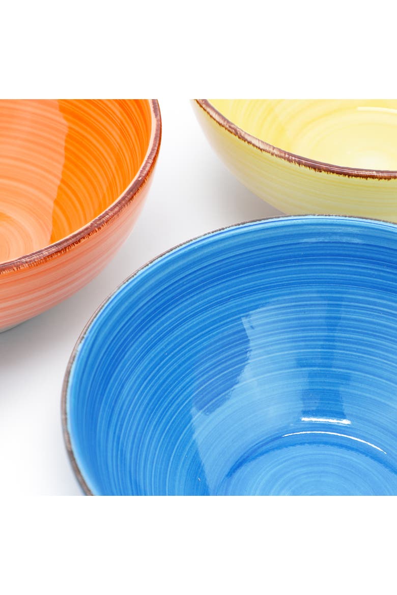 Color Ridge 6.25 Inch 6 Piece Round Stoneware Assorted Bowl Set, Alternate, color, Assorted