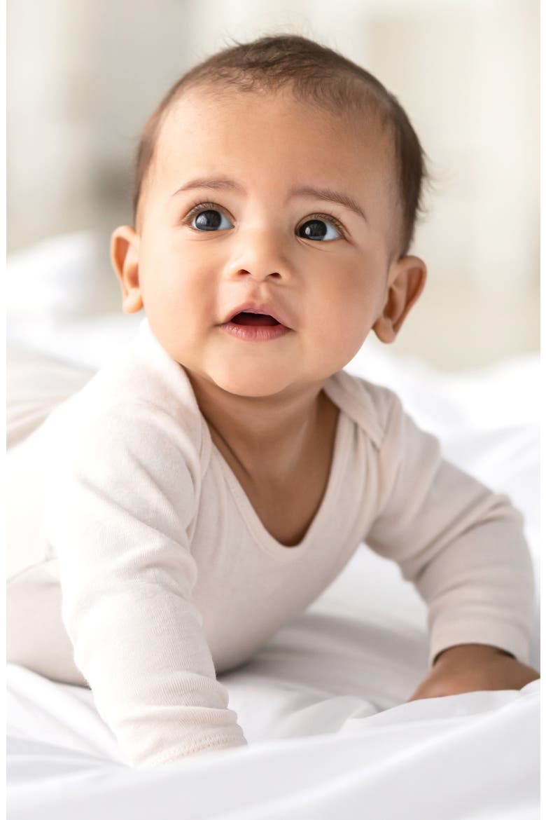 Blake Set of 5 Organic Cotton Bodysuits, Alternate, color, SEAFOAM