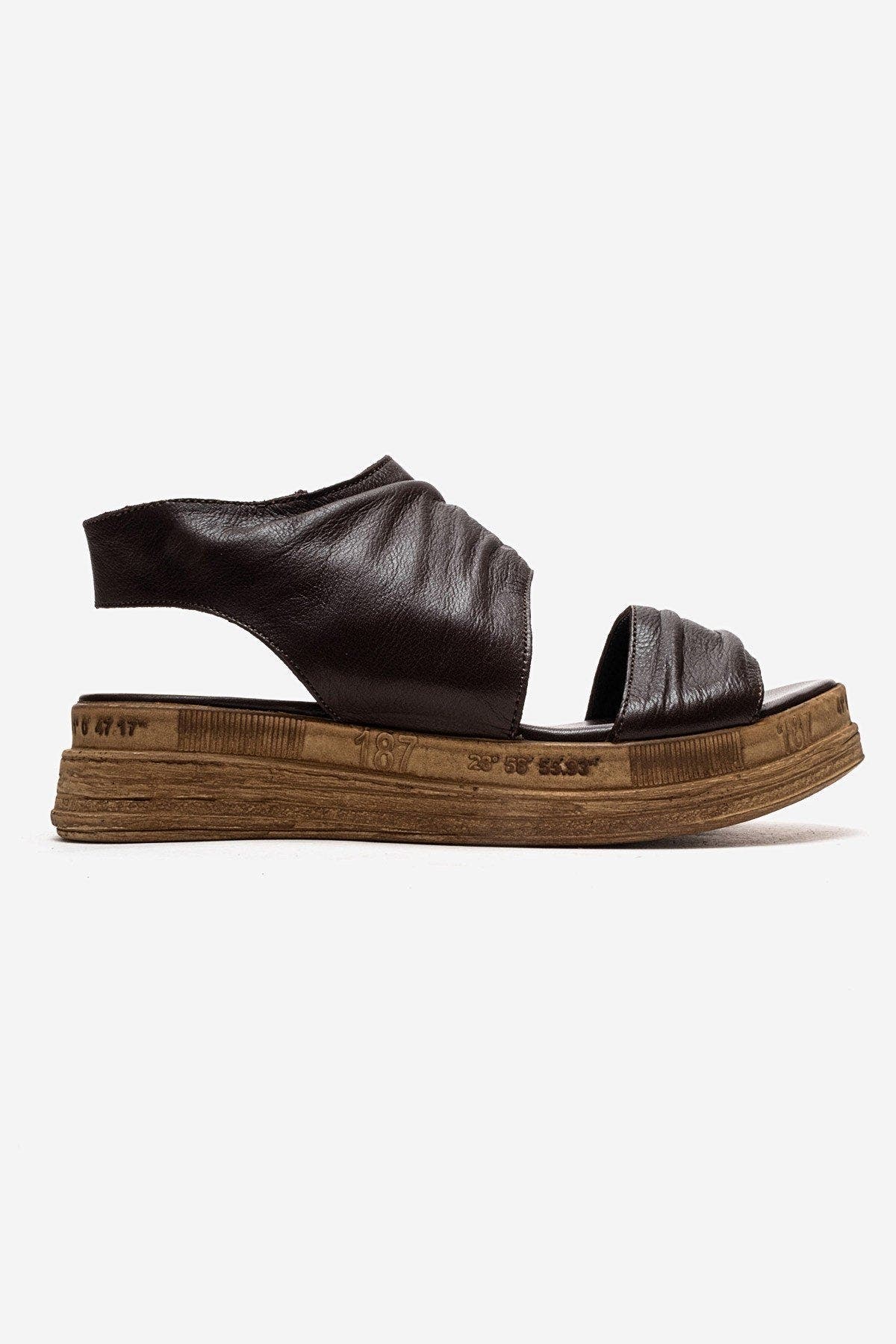 Lunas Leather Side-Zip Flat Heel Sandal, Alternate, color, Brown