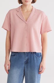 DR2 by Daniel Rainn Short Sleeve Knit Button-Up Shirt