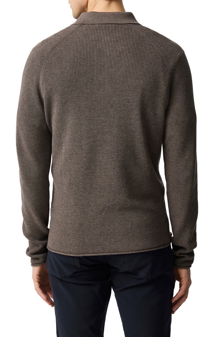 Eastern Bush Long Sleeve Cotton Rib Polo Sweater, Alternate, color, SABLE