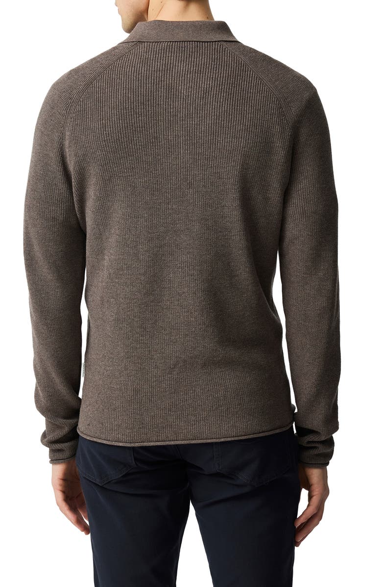 Rodd & Gunn Eastern Bush Long Sleeve Cotton Rib Polo Sweater, Alternate, color, Sable