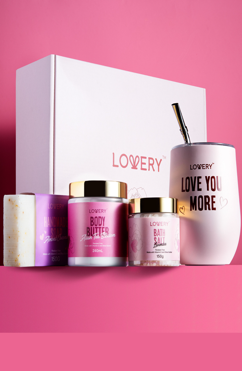 Lovery Mom To Be Self Care Gift Relaxing Pregnancy Kit 8 Piece, Alternate, color, Light Pink